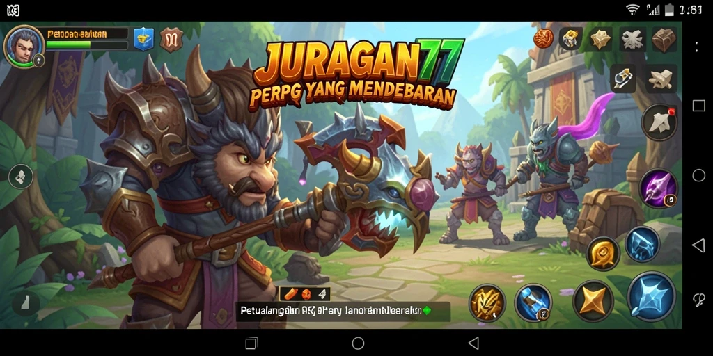 Tampilan gameplay JURAGAN77 yang penuh aksi dan petualangan RPG.