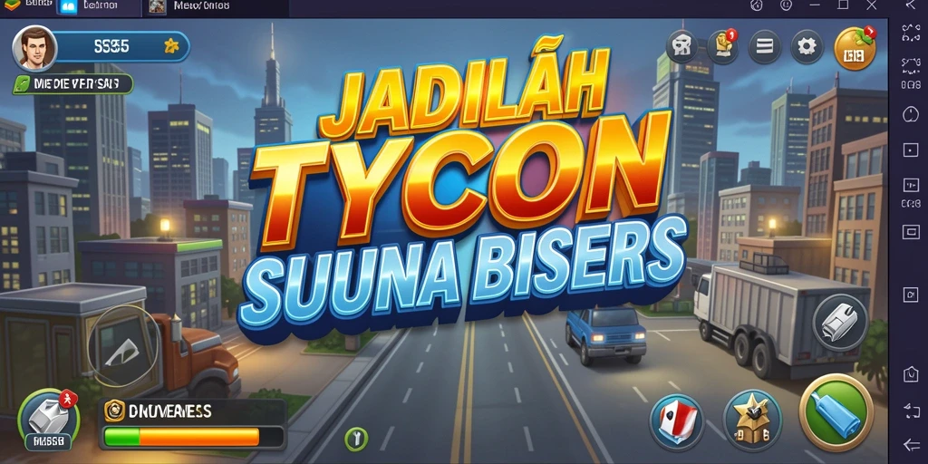 Tampilan gameplay ME355 dengan berbagai elemen bisnis menarik.