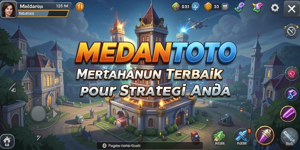 Screenshot gameplay <strong>MEDANTOTO</strong> yang menunjukkan pertahanan menara yang strategis.