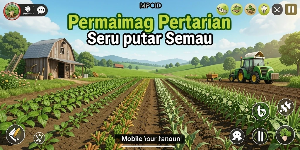 Screenshot MPOID menampilkan pemain yang sedang merawat tanaman di ladang mereka.
