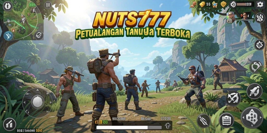 Tampilan gameplay NUTS777 dalam dunia terbuka yang luas dan menakjubkan.