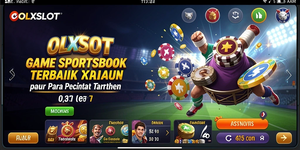 Tampilan utama OLXSLOT dengan gameplay taruhan olahraga yang interaktif.