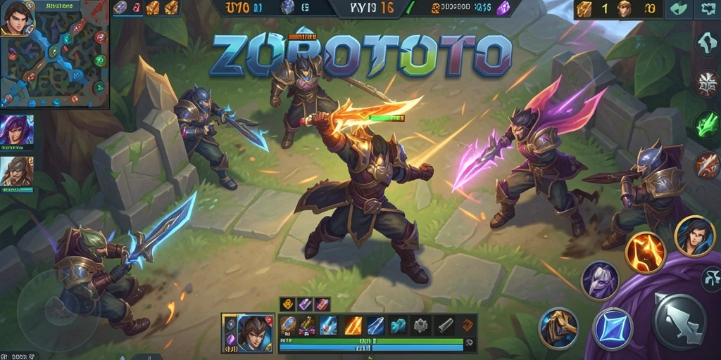 Gameplay seru dari ZOROTOTO di arena pertarungan MOBA.
